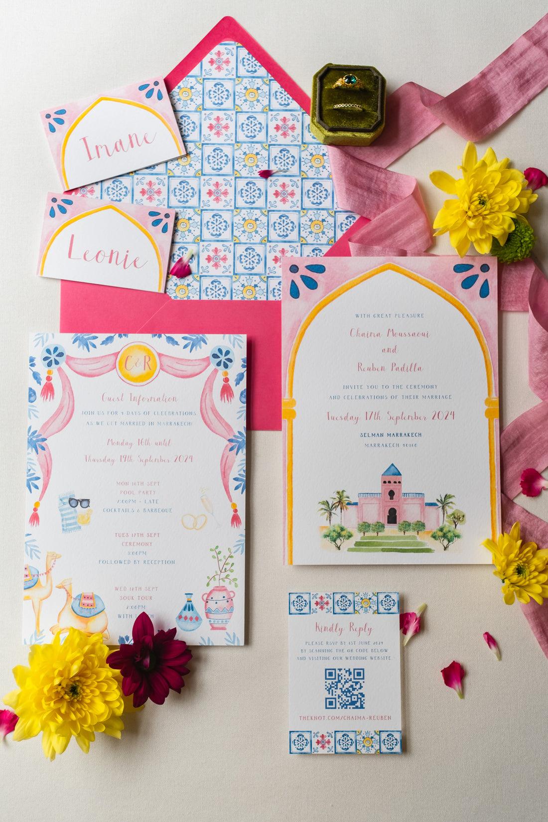 Moroccan Wedding Invitations for Selman Marrakech