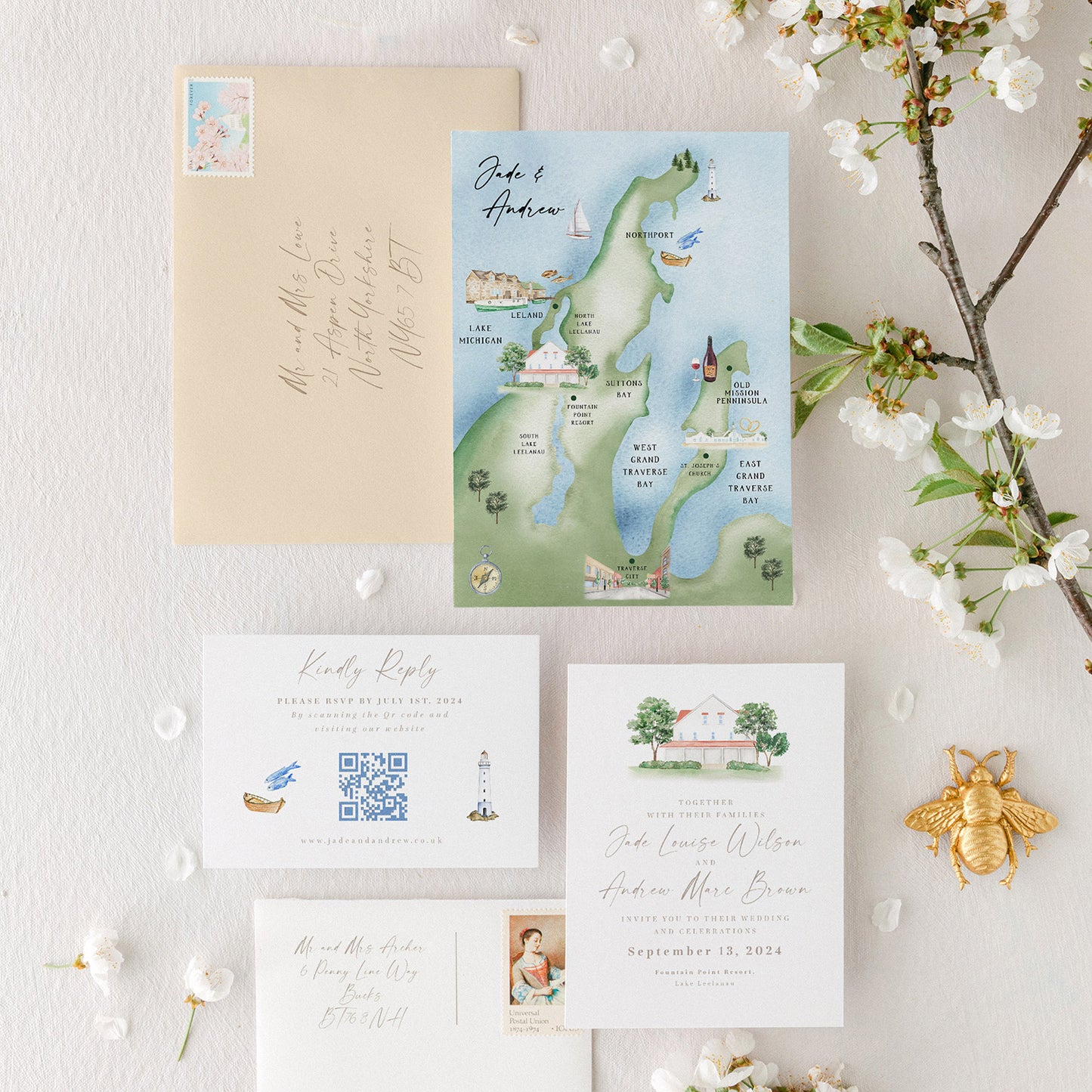Wedding Map Invitation Set (Design Only)