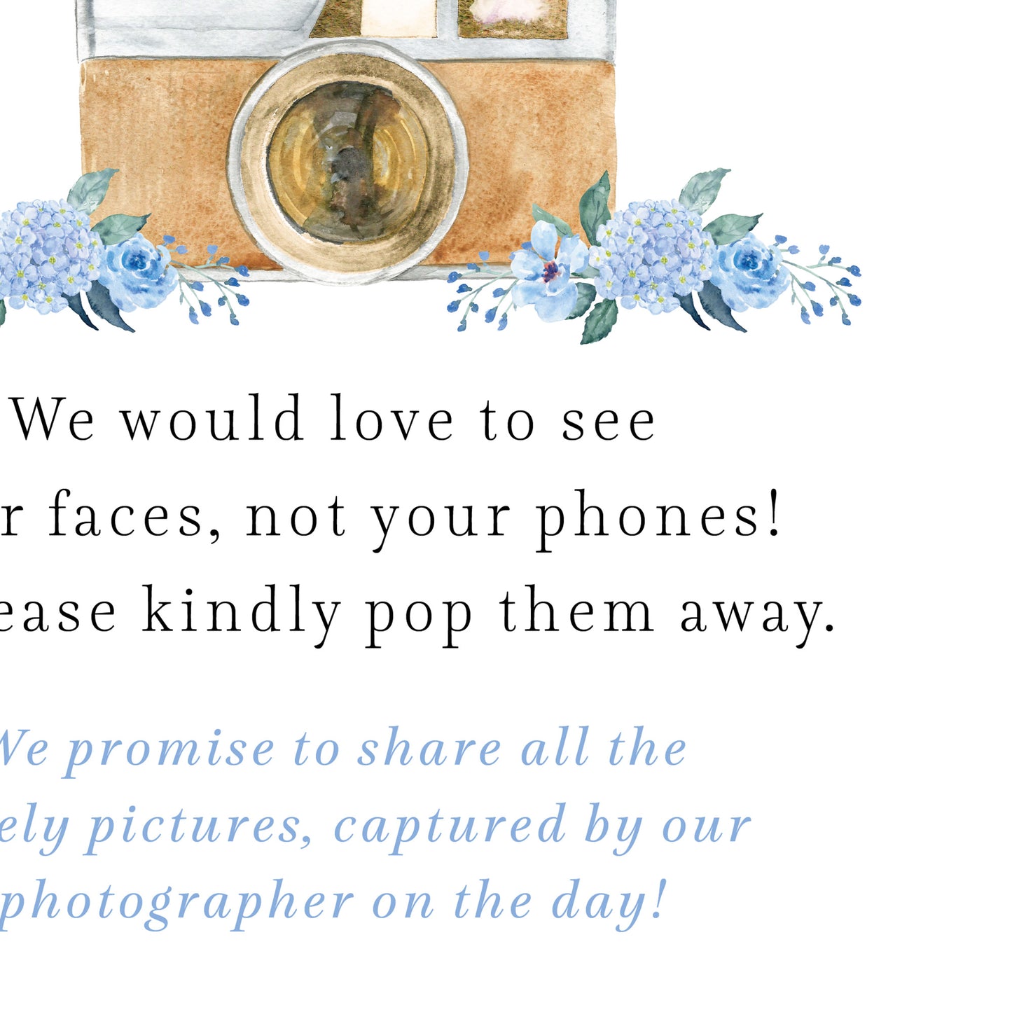 Blue Hydrangeas Unplugged Sign
