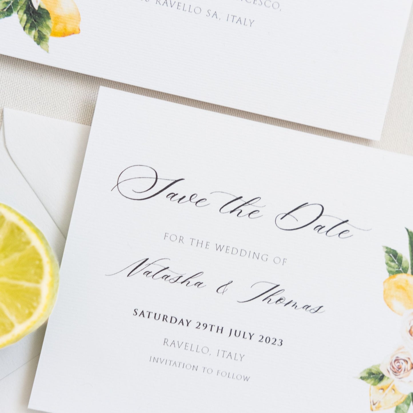 Mediterranean Lemons Wedding Invitation Set