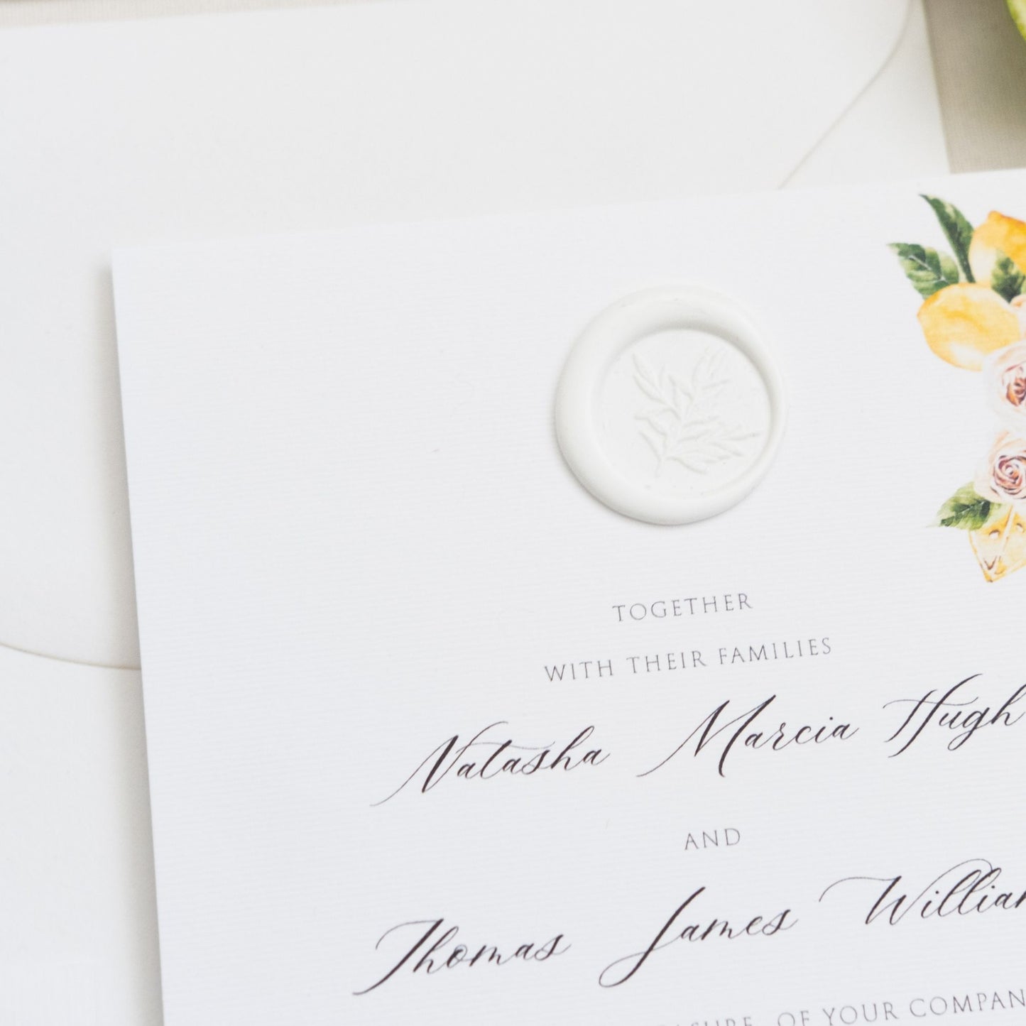 Mediterranean Lemons Wedding Invitation Set