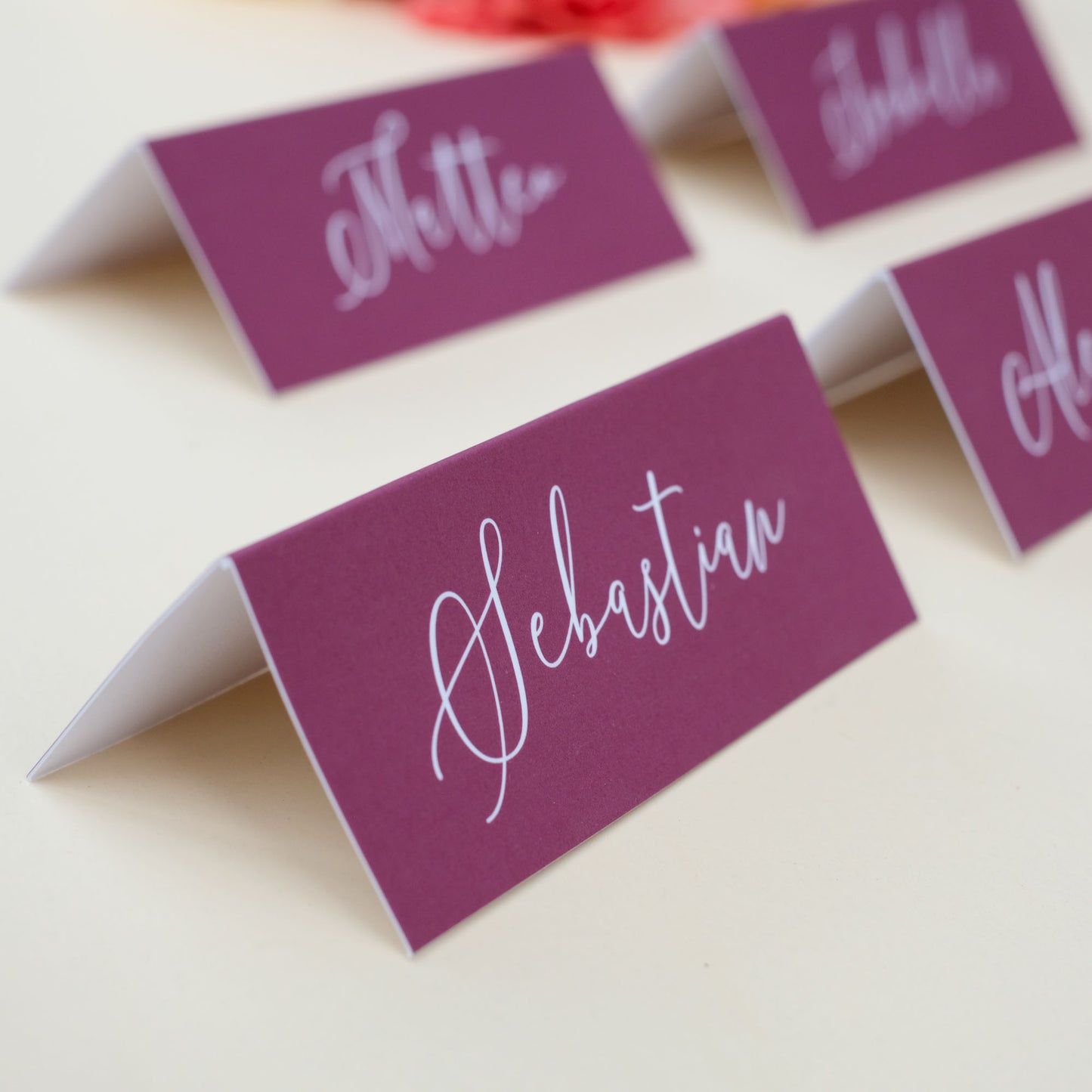 Burgundy Place Cards