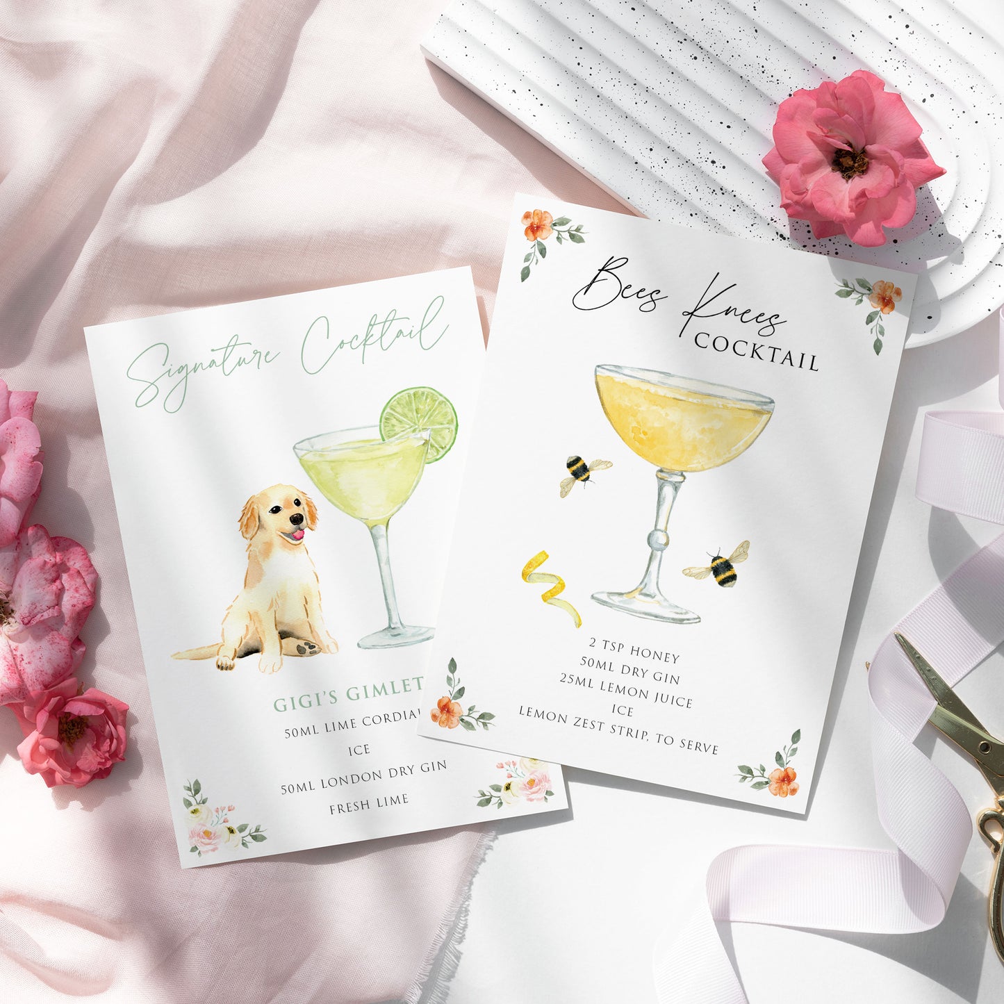 Signature Cocktail Sign with Dogs