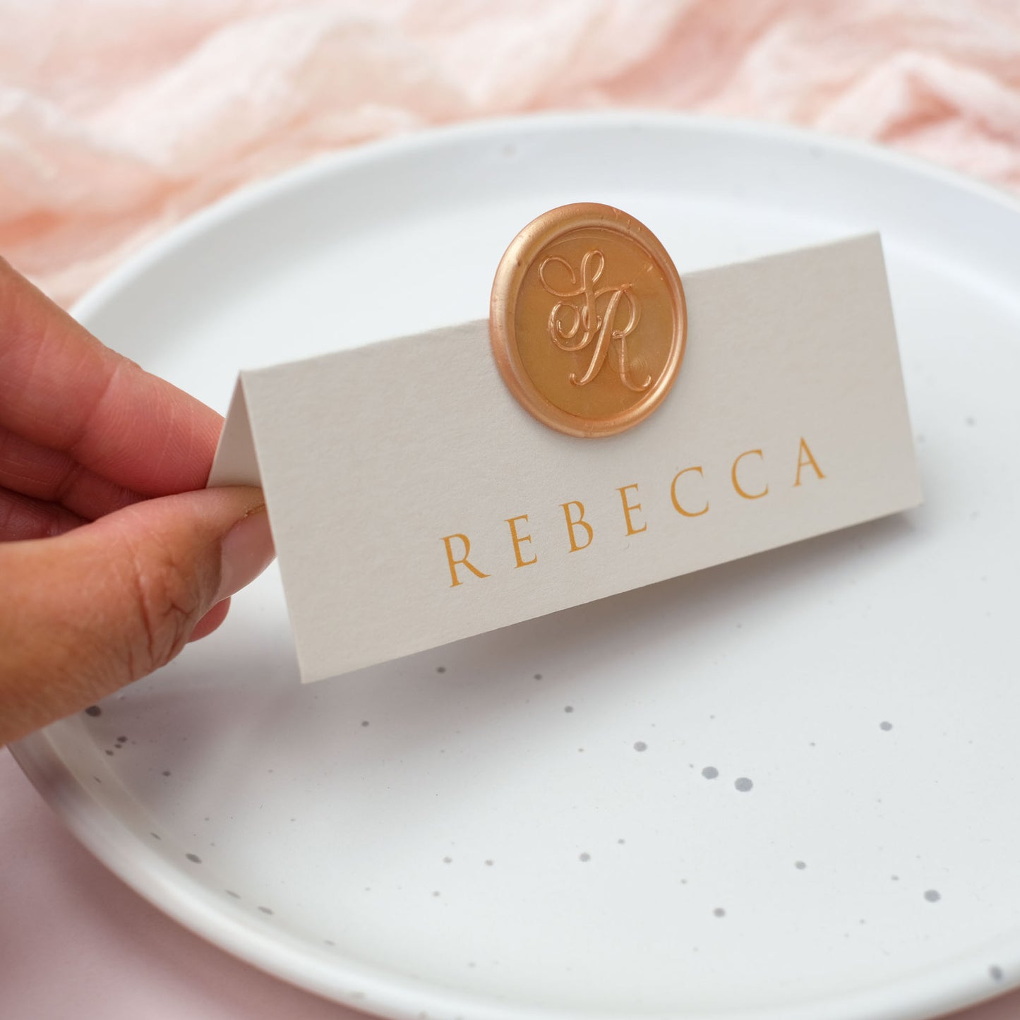 Folded Wax Seal Place Cards