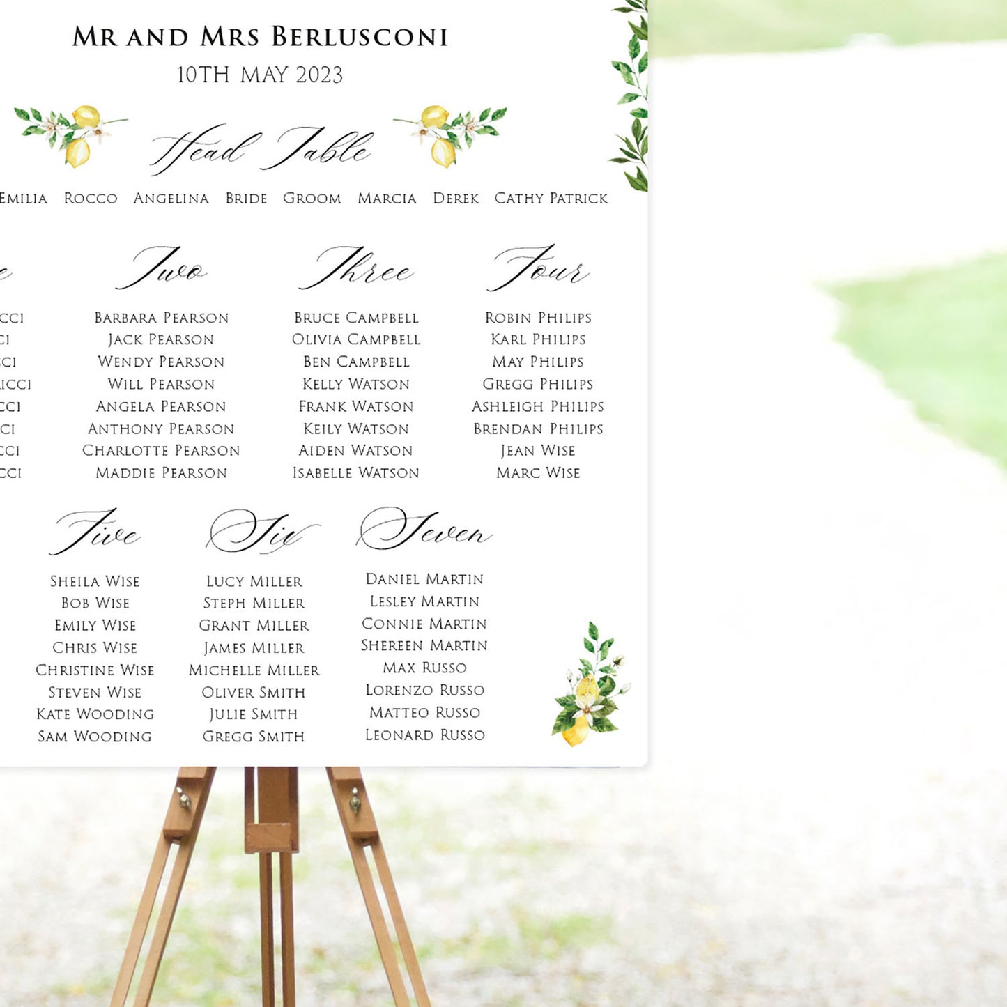 Lemons Table Plan With Venue Illustration