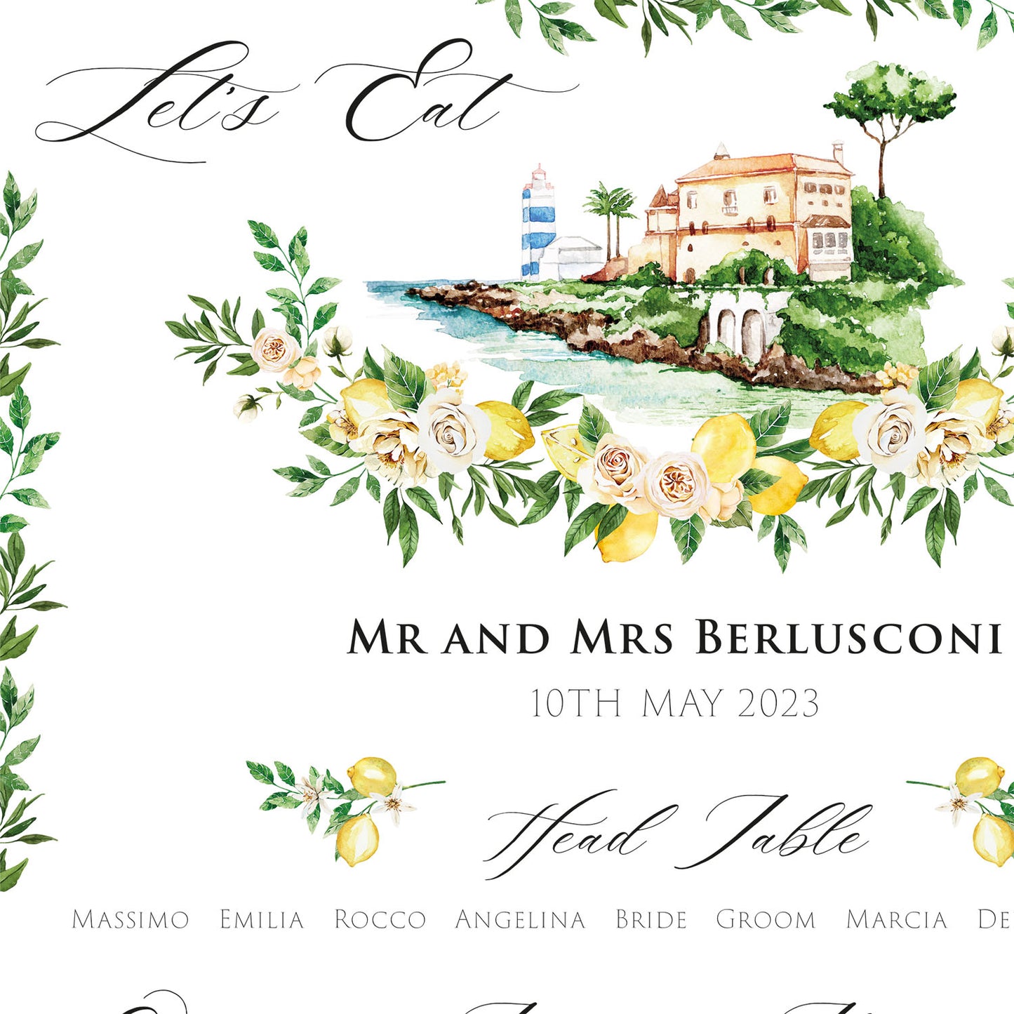 Lemons Table Plan With Venue Illustration