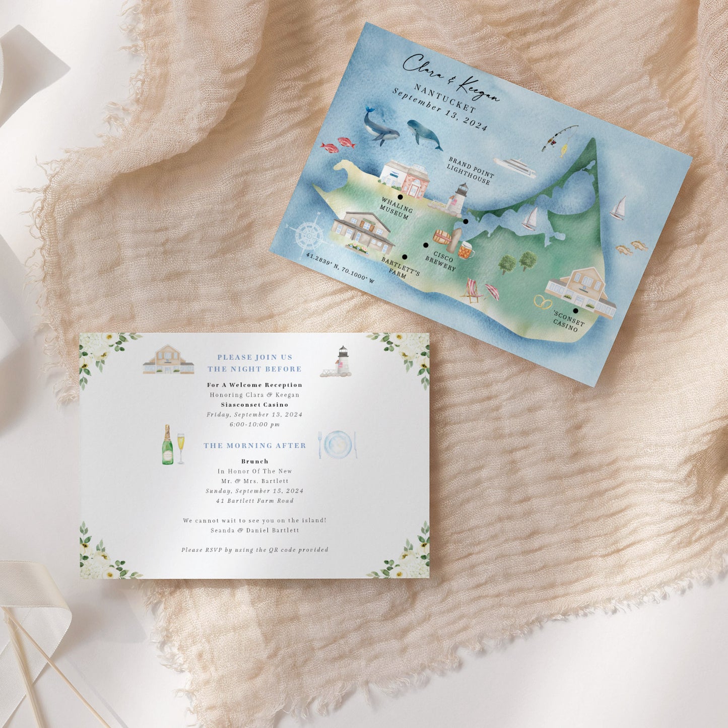 Wedding Map and Itinerary (Design Only)