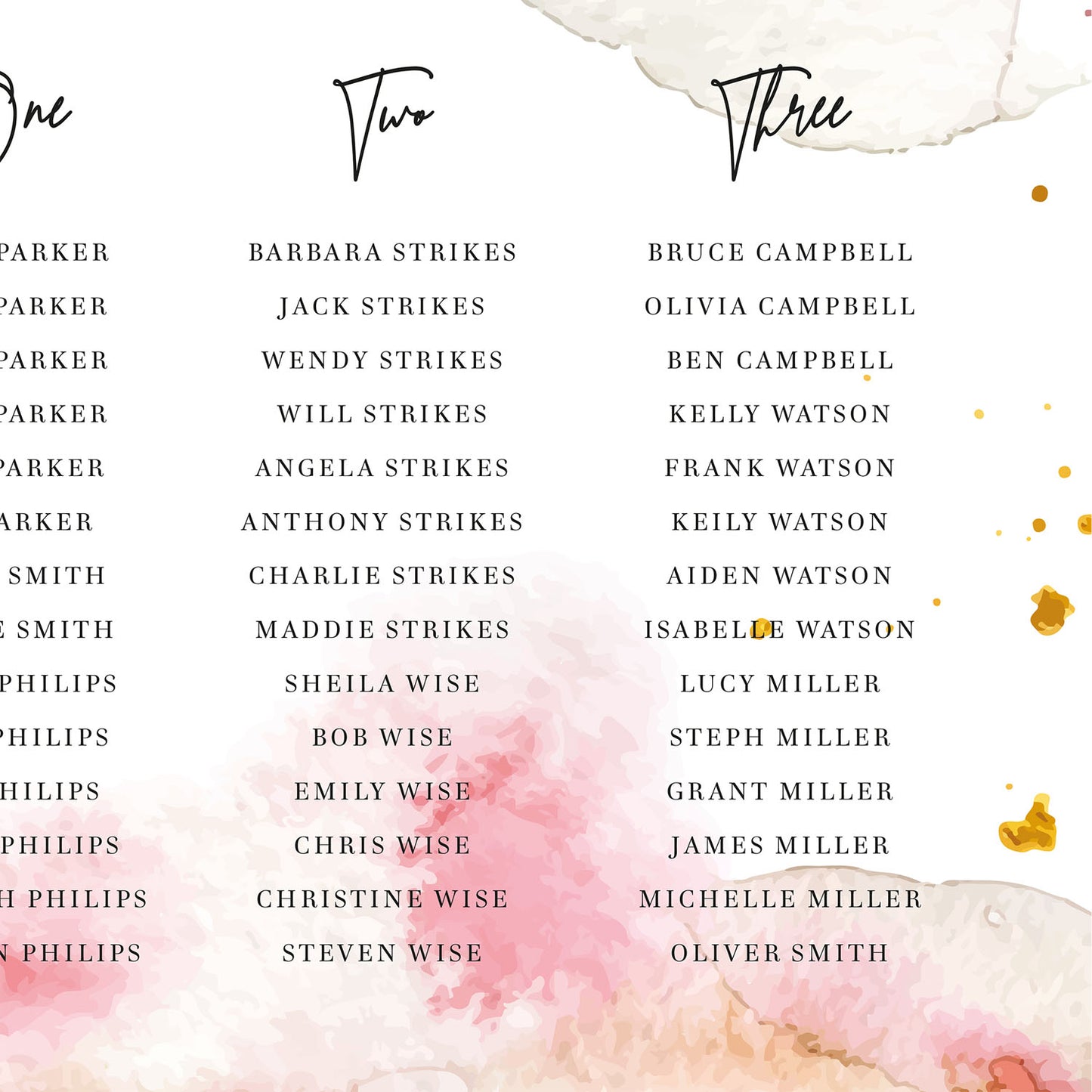 Maroon Burgundy Watercolour Table Plan