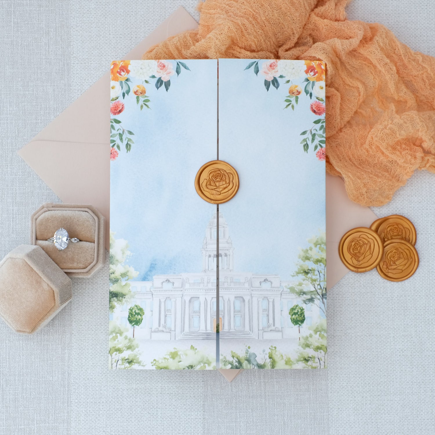 Old Marylebone Town Hall Wedding Invitation