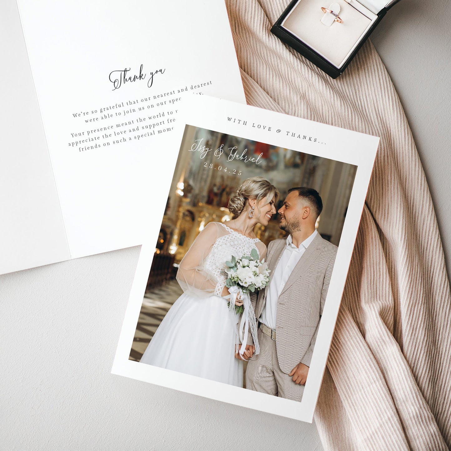 Personalised Wedding Thank You Card with Photo