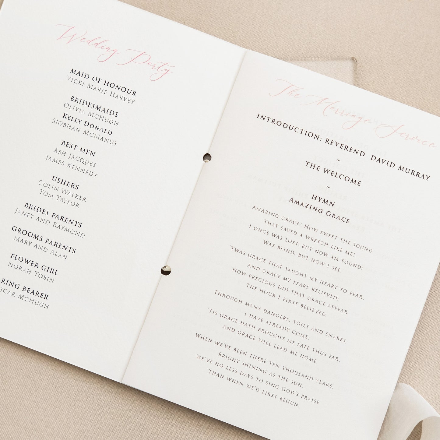 Wedding Order Of Service Booklet