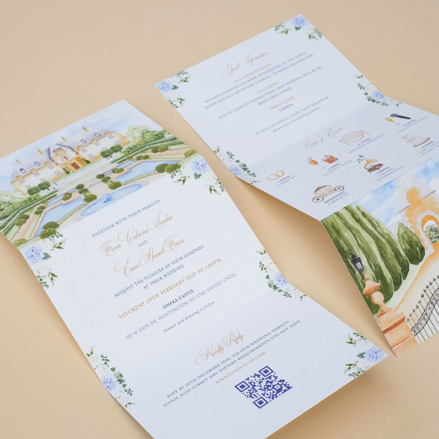 Culzean Castle Concertina Wedding Invitations (Copy)
