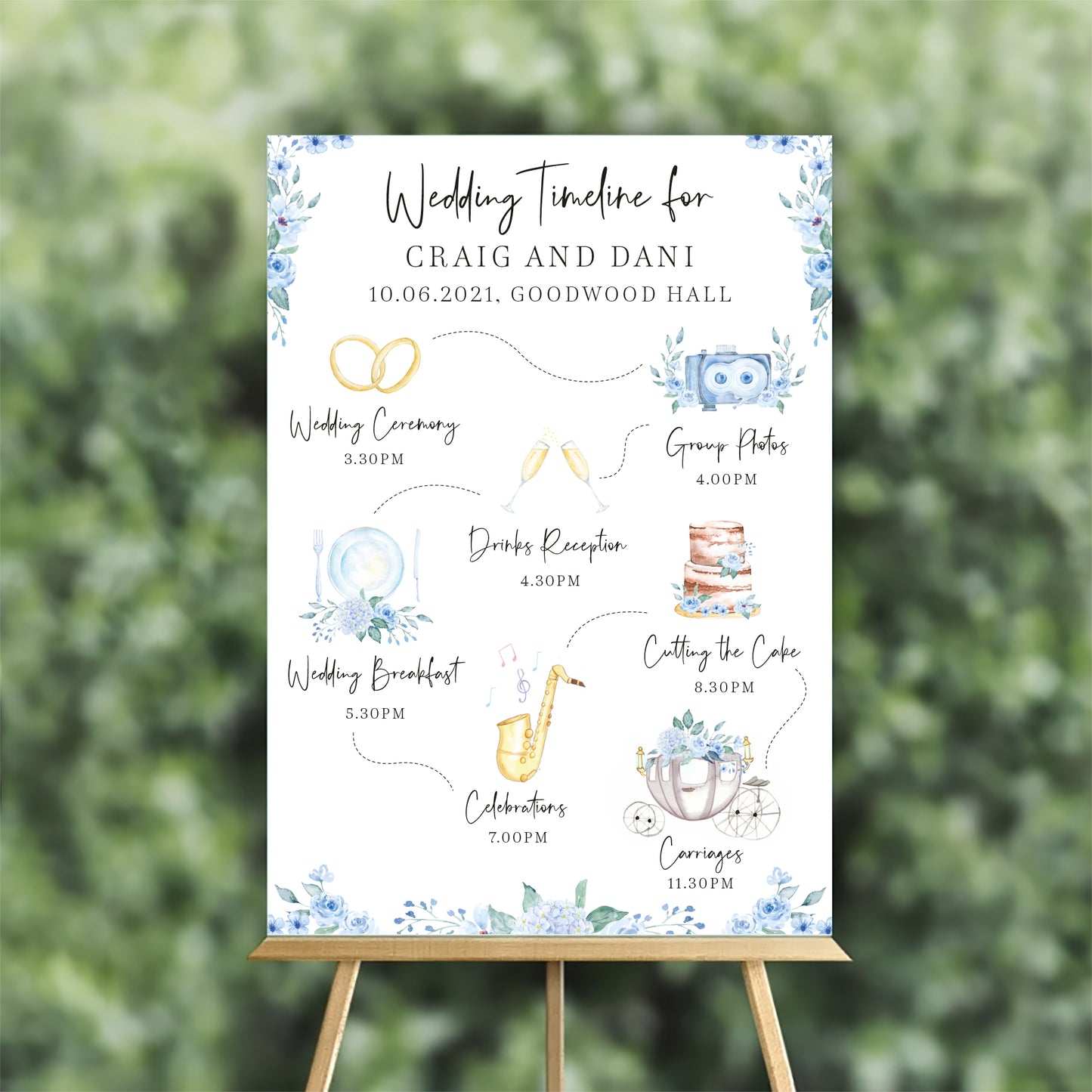 Blue Watercolour Order Of The Day Sign