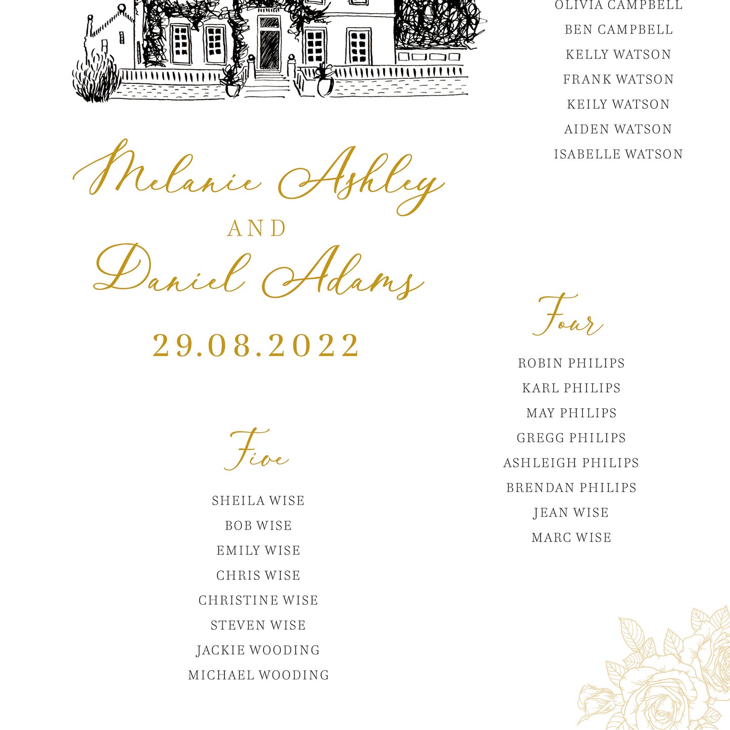 Venue Illustration Wedding Table Plan