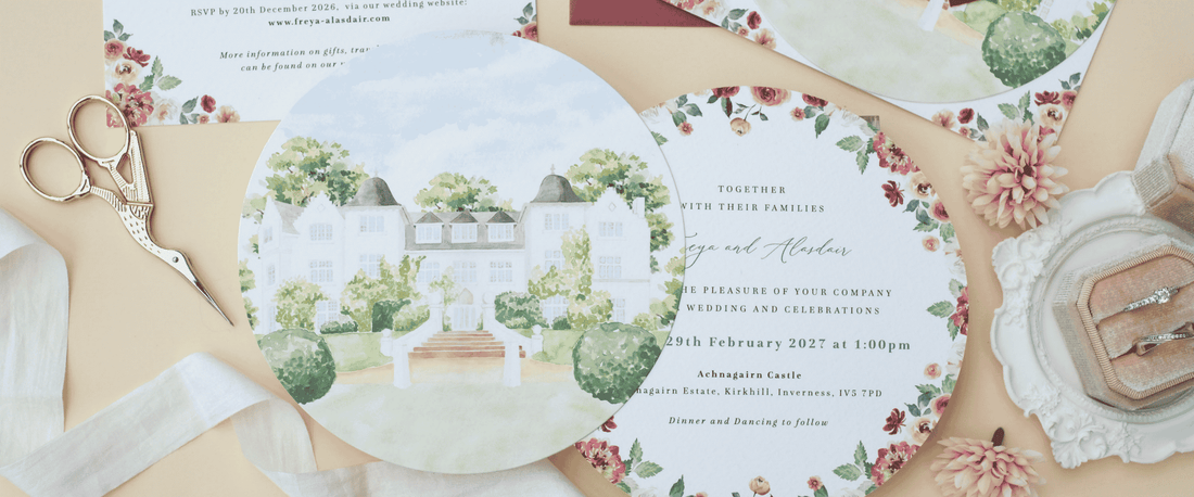 Achnagairn Castle Wedding Invitations