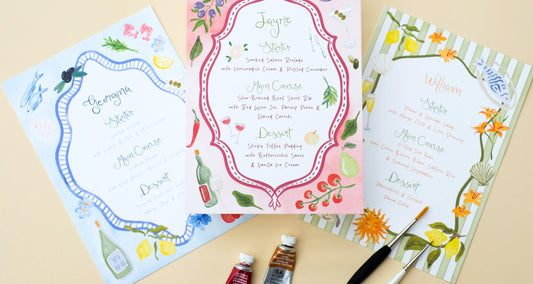hand painted wedding menus