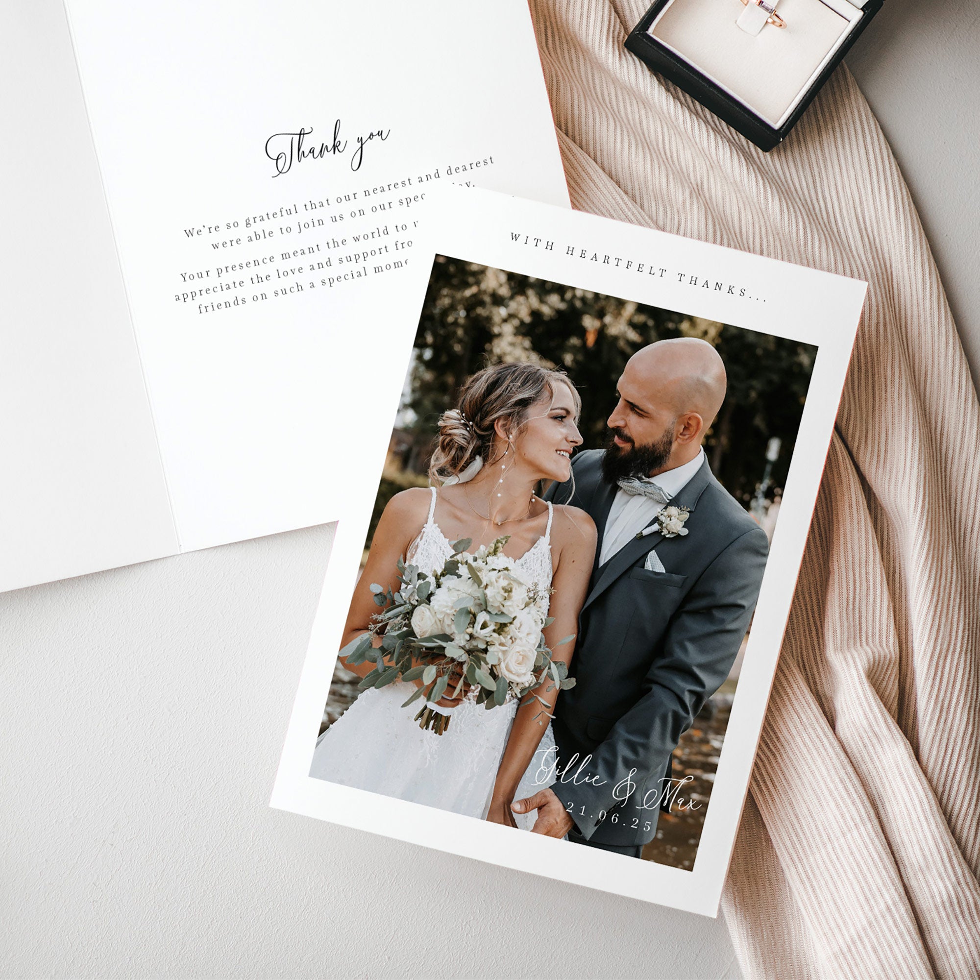 Wedding Thank You Cards with Photo – Splendid Swan
