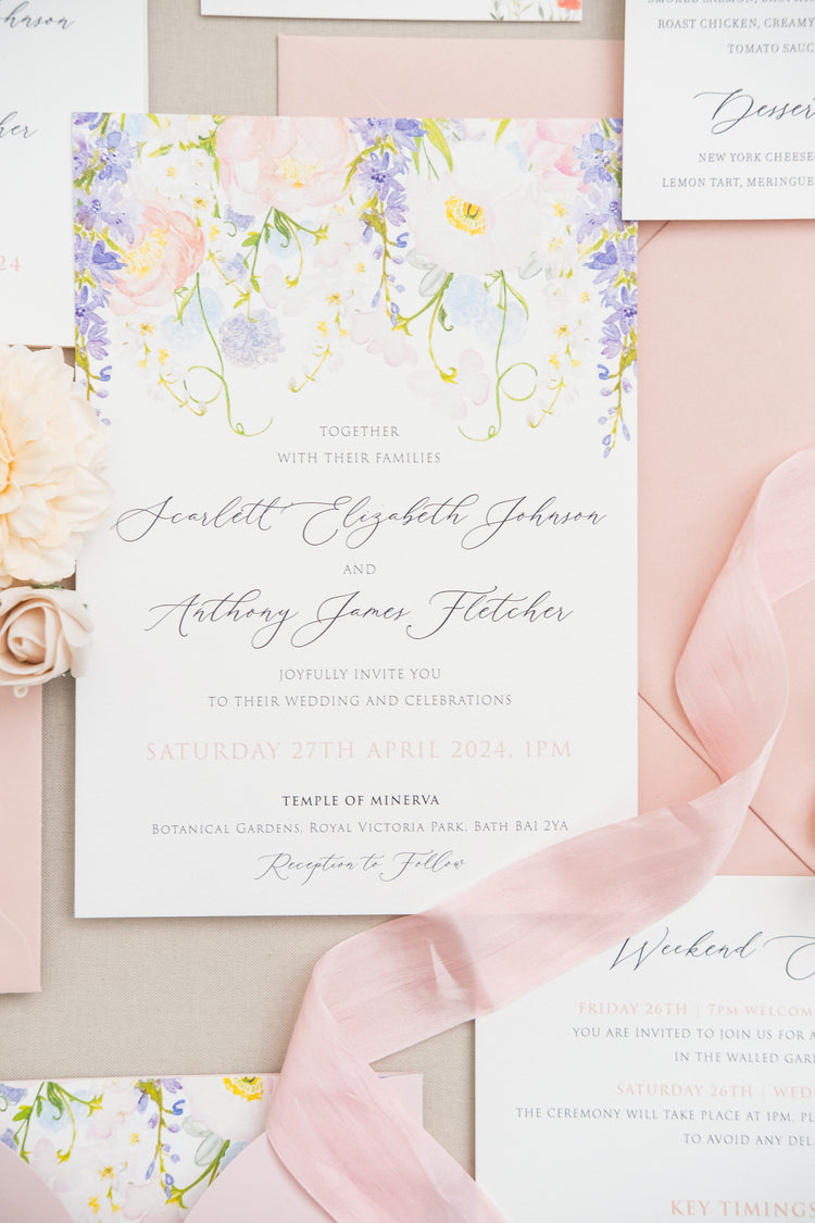 Whimsical Floral Wedding Invitations