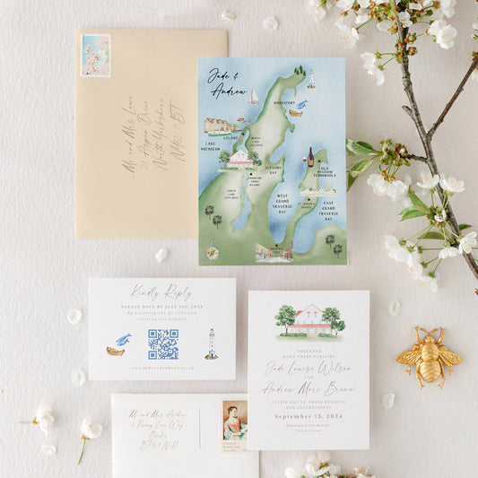 Wedding Map Invitation Set (Design Only)
