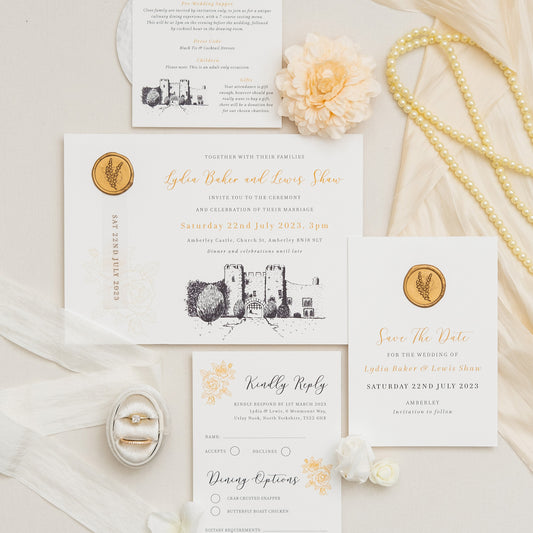 Stationery Set With Gold Wax Seals