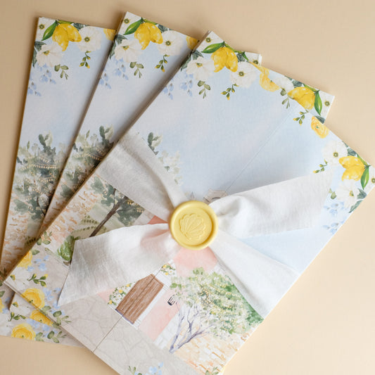 Agreco farm wedding invitations for Crete destination wedding