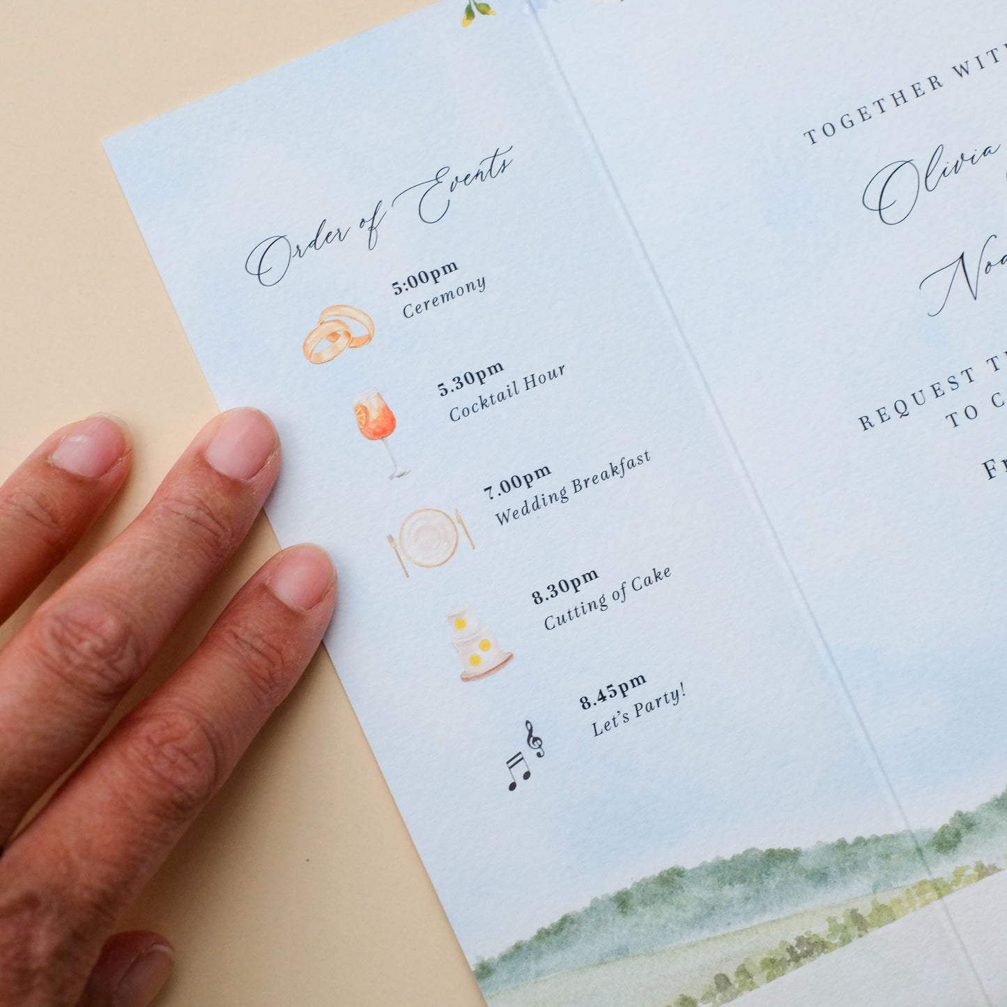 Agreco farm wedding invitations for Crete destination wedding