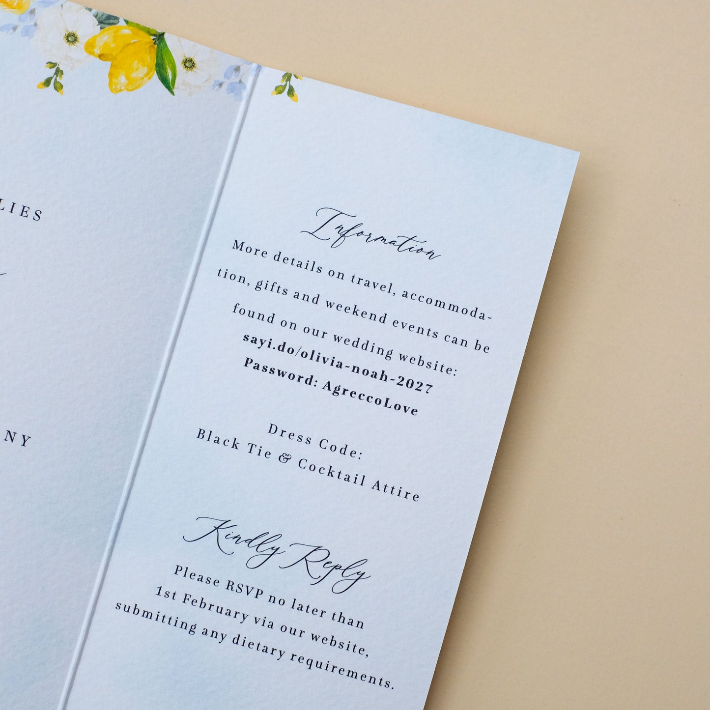 Agreco farm wedding invitations for Crete destination wedding
