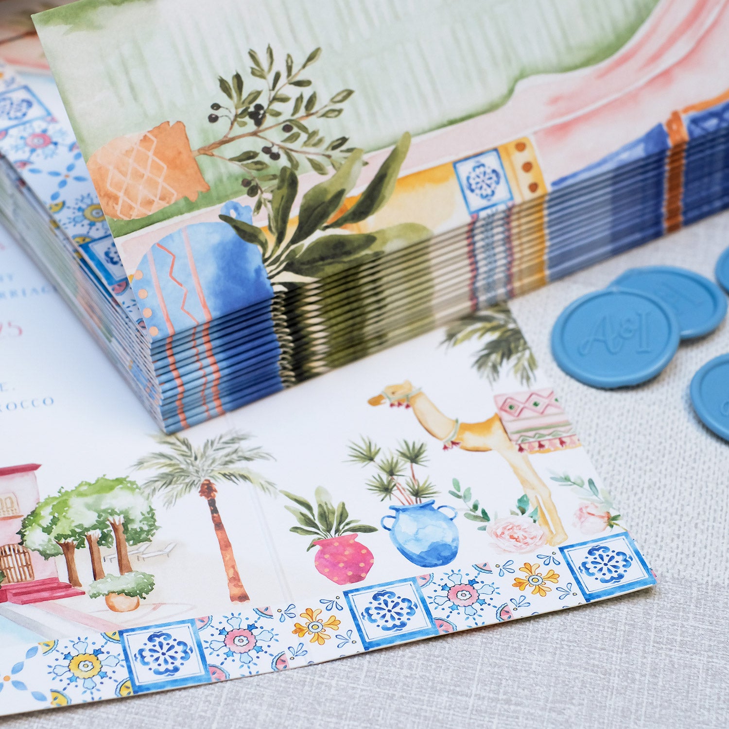 bespoke wedding invitations Moroccan themed