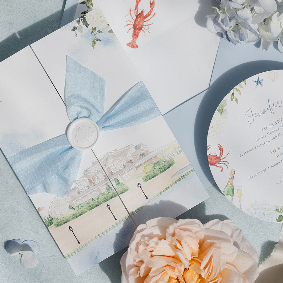Bonnet Island Coastal Wedding Invitation