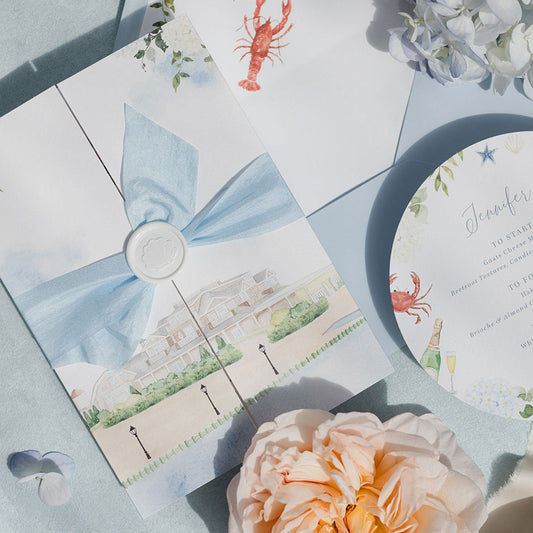 Bonnet Island Coastal Wedding Invitation
