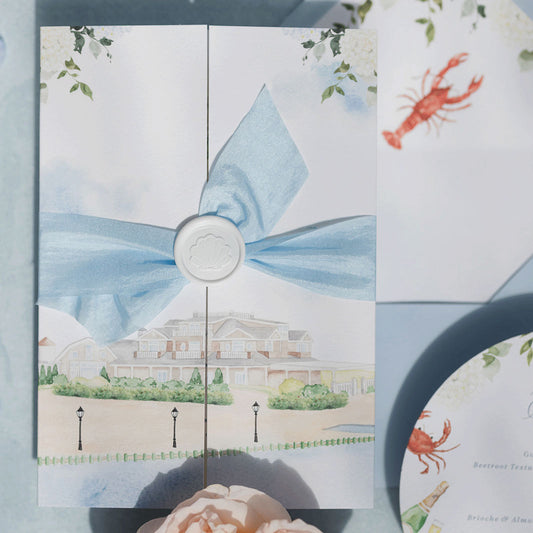 Bonnet Island Coastal Wedding Invitation
