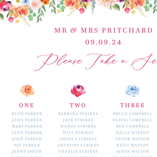 Floral Wedding Table Plan