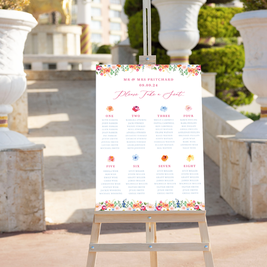 Floral Wedding Table Plan