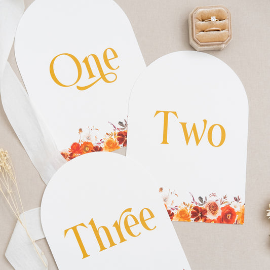 Burnt Orange Table Numbers