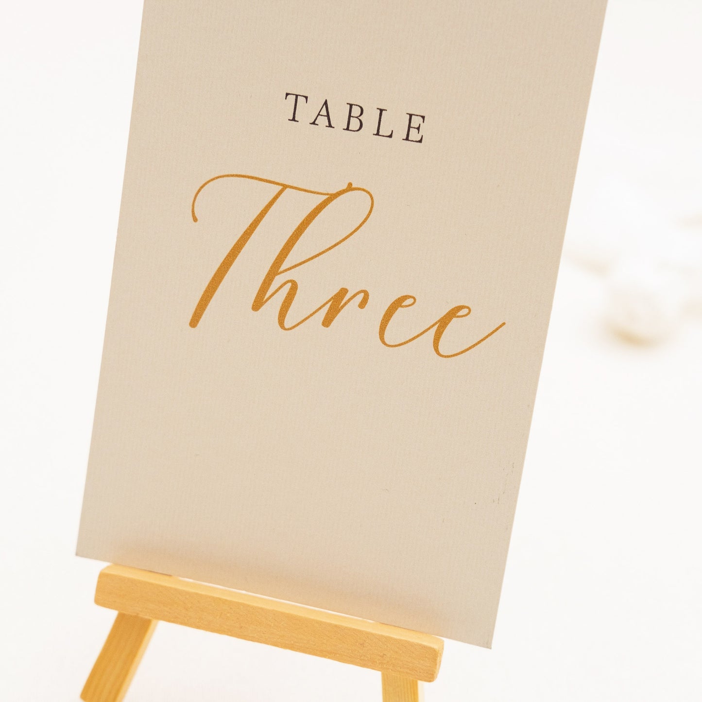 Champagne and Cashmere Gold Table Number