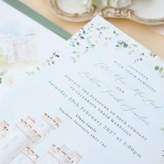 Cluny Castle Wedding Invitation