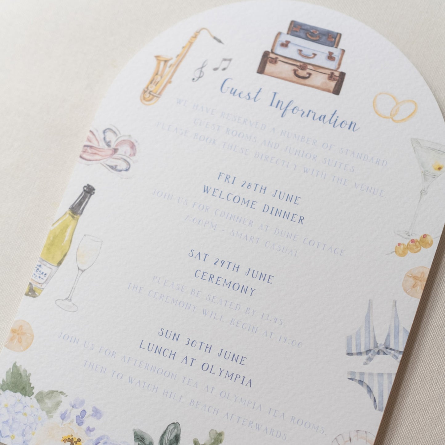 Coastal Wedding Guest Information Card