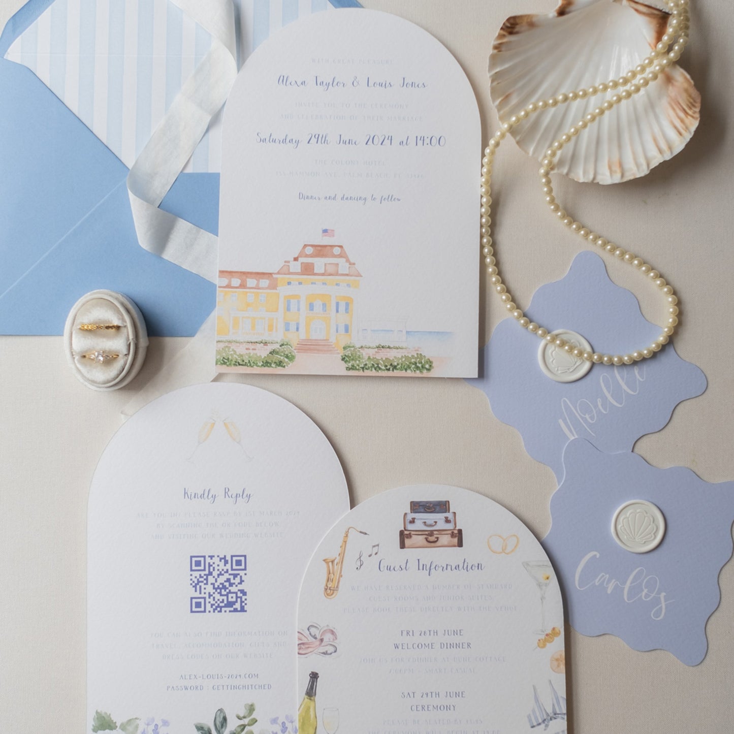 Coastal Wedding Invitation Set