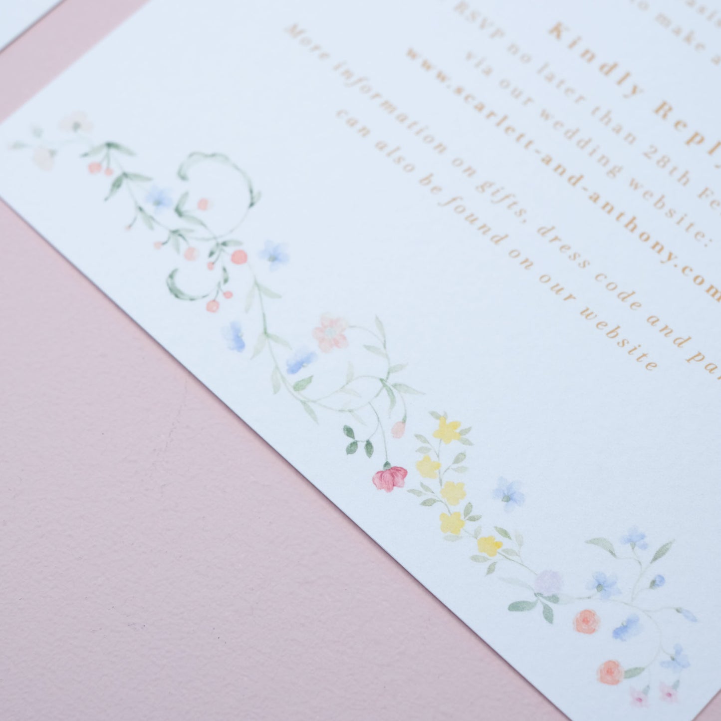 vintage style floral wedding invitation with elegant floral border