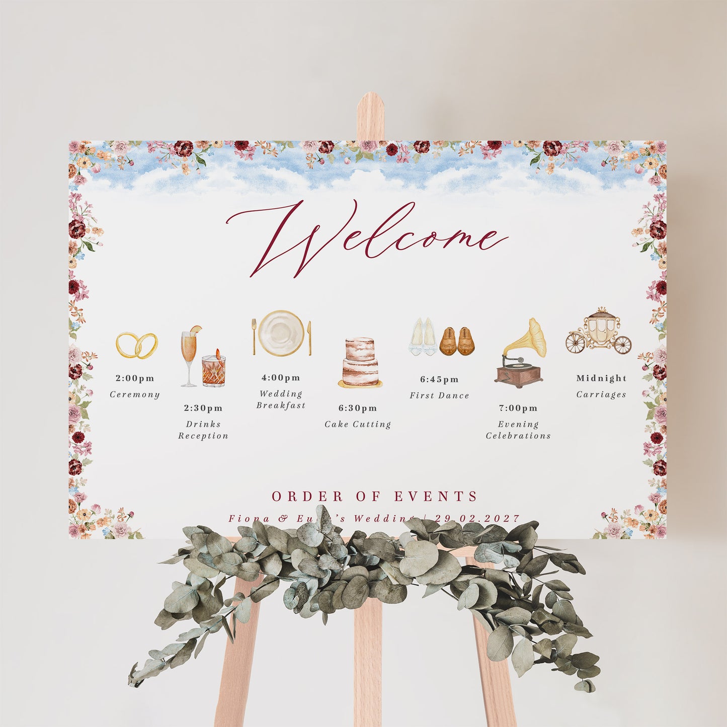 Castle Wedding Welcome Sign