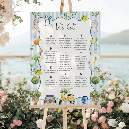 Italian Destination Wedding Table Plan