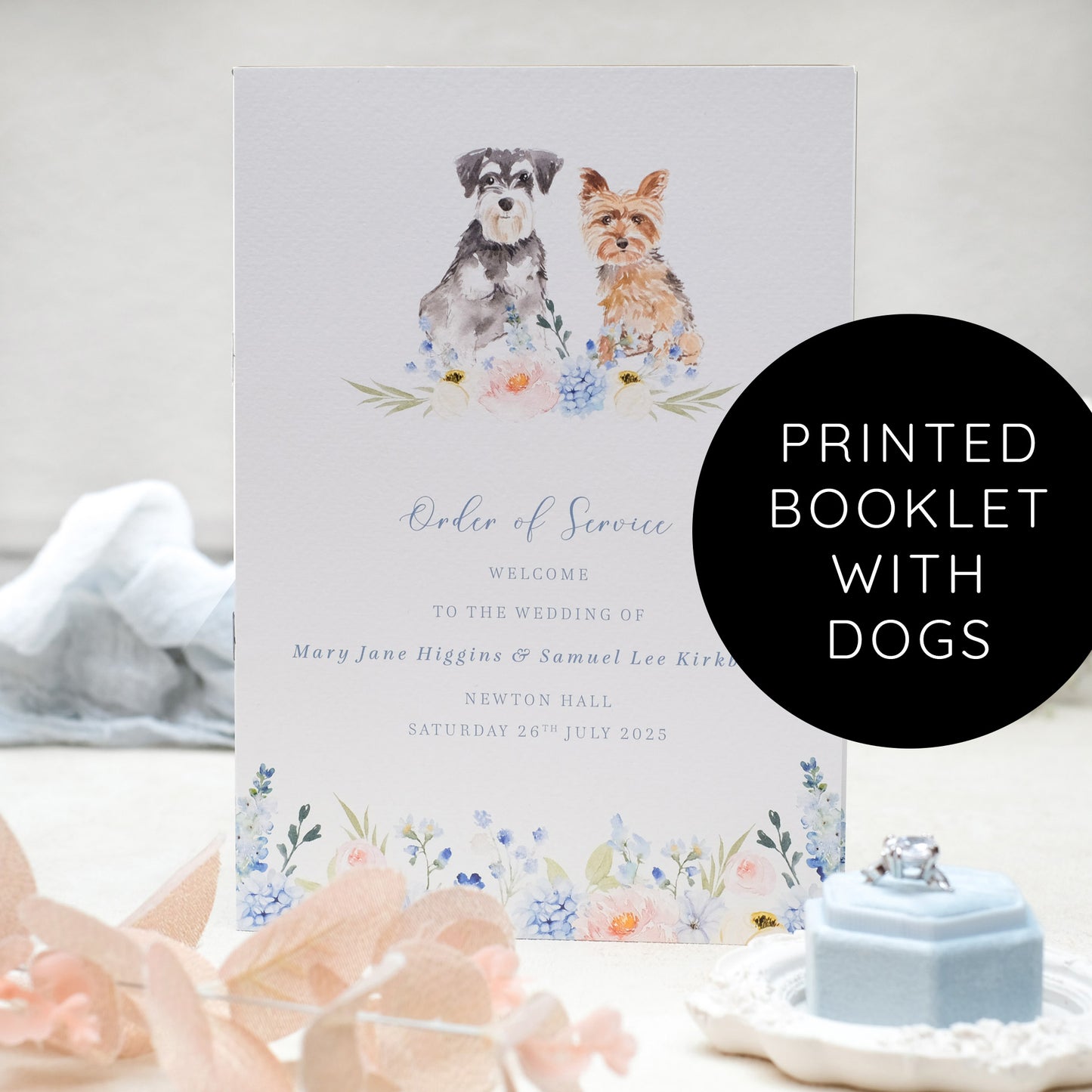 Wedding Order of Service with Dogs