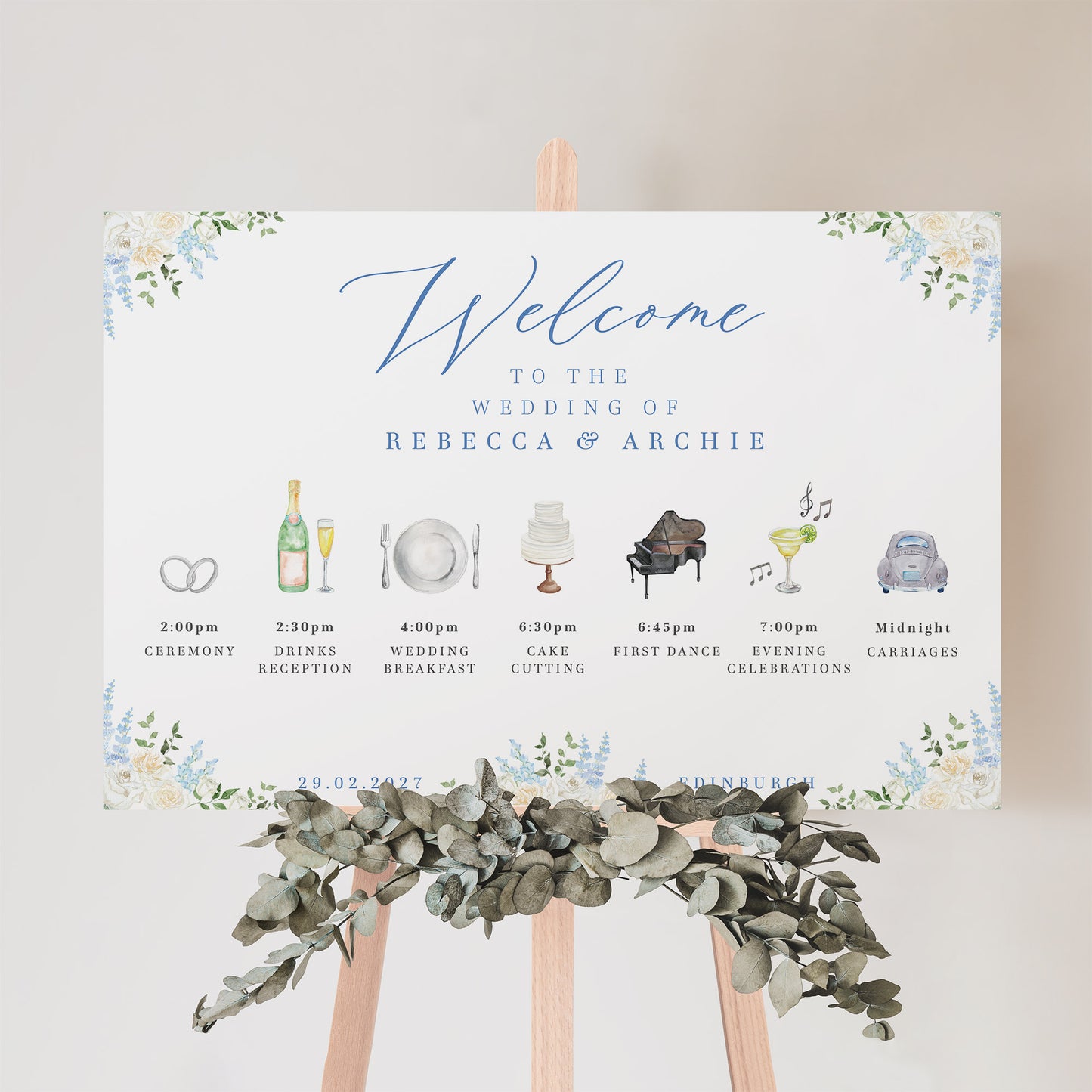 Castle Wedding Welcome Sign