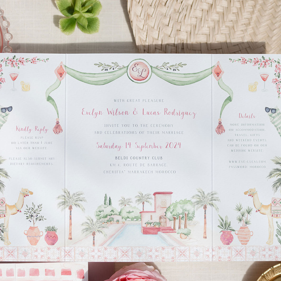 Folded Moroccan Wedding Invitation
