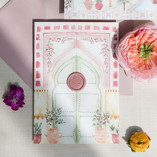 Folded Moroccan Wedding Invitation
