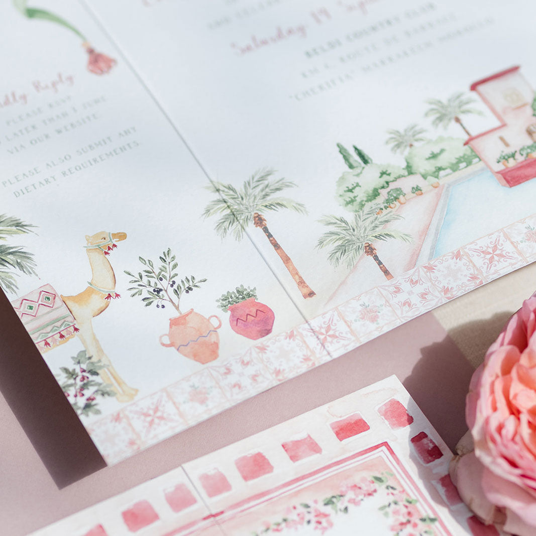 Folded Moroccan Wedding Invitation