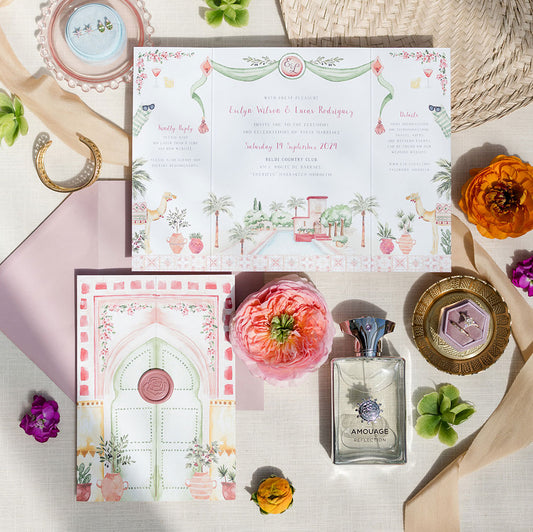 Folded Moroccan Wedding Invitation