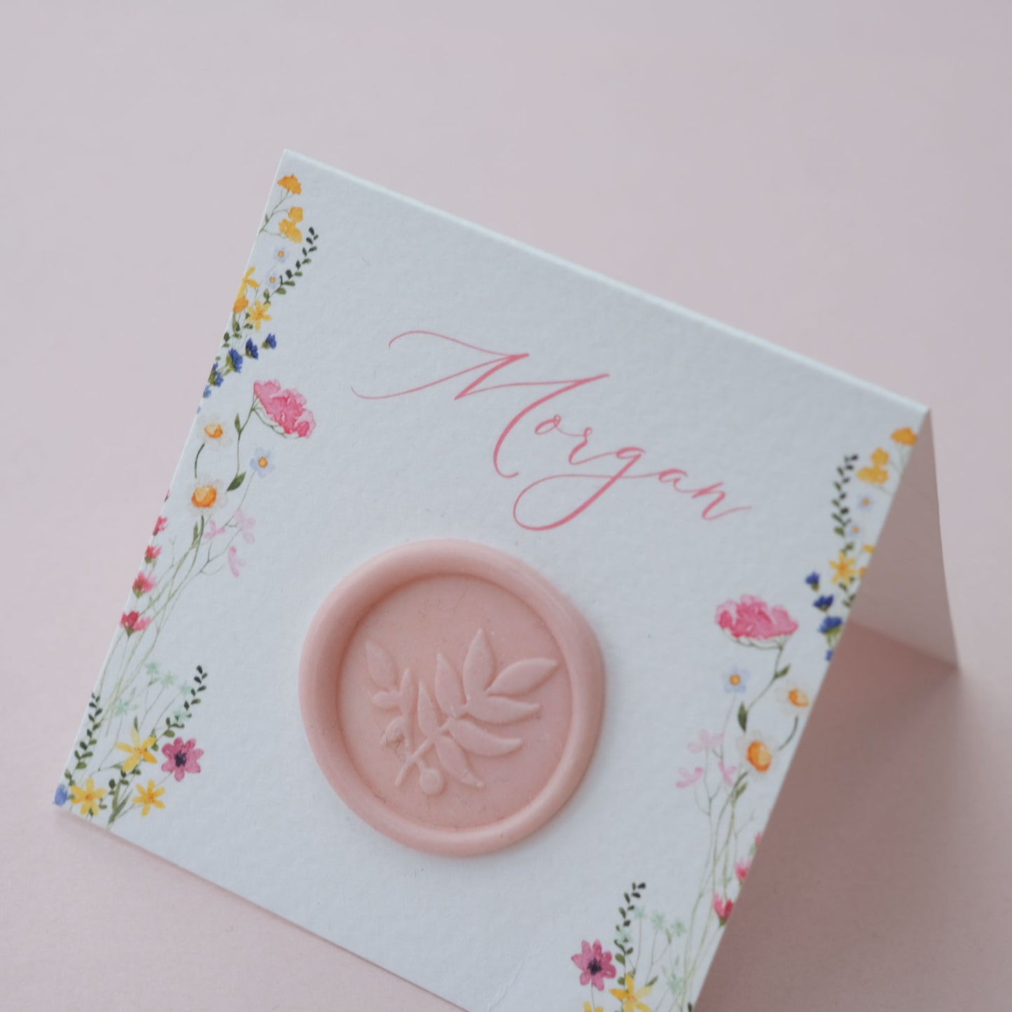 Wildflower Place Card with Wax Seal