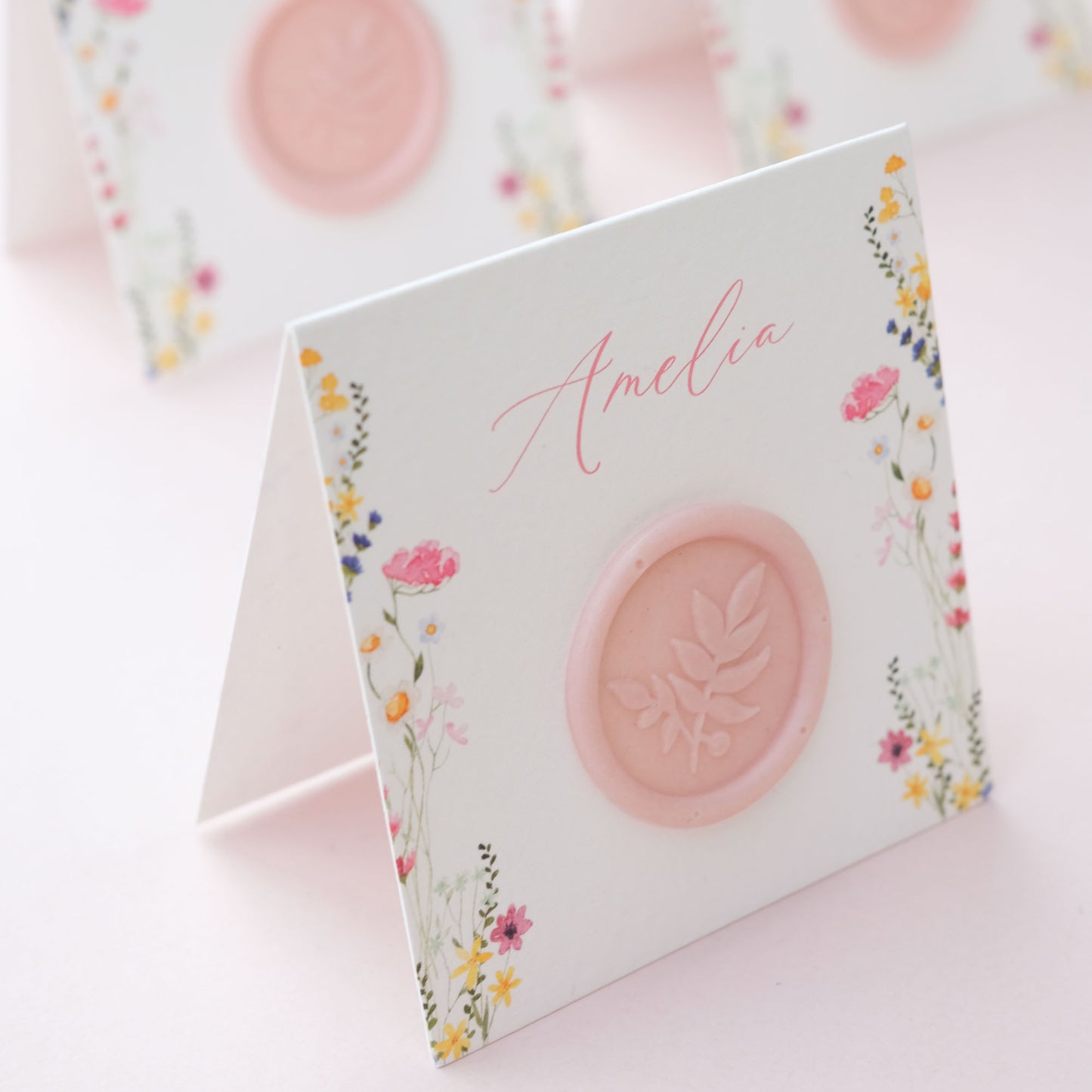 Wildflower Place Card with Wax Seal