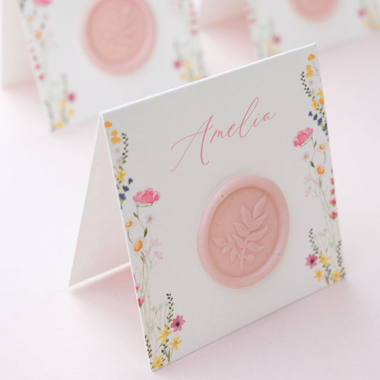 Wildflower Place Card with Wax Seal